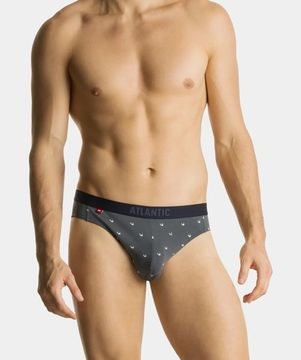 Мужские трусы (3шт) слипы спорт Atlantic 3MP-158, небесно-голубой + темно-синий + графитовый