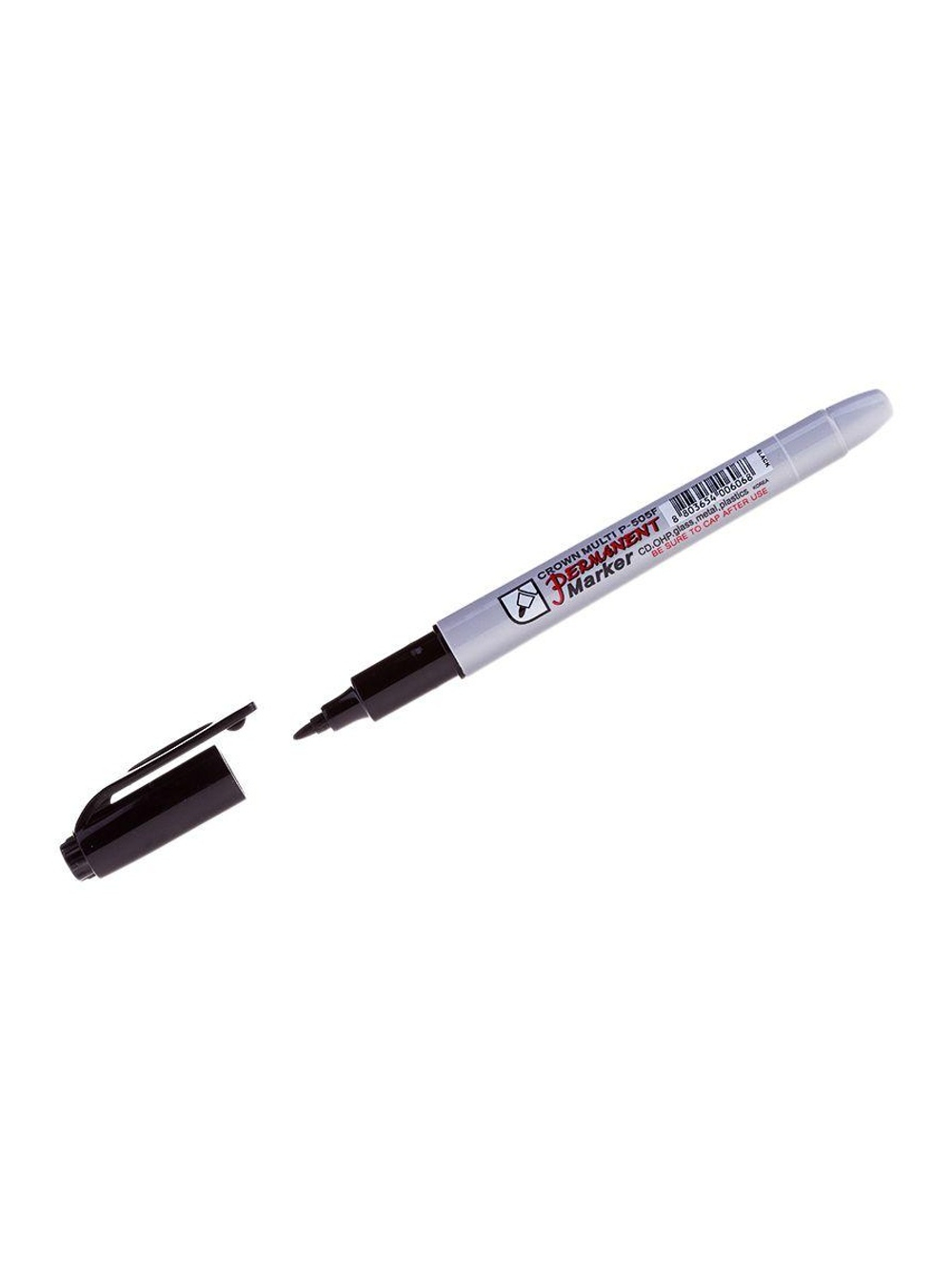 Маркер перманентный "Multi Marker Super Slim" 1мм пулевидный черн. Crown 08-8001