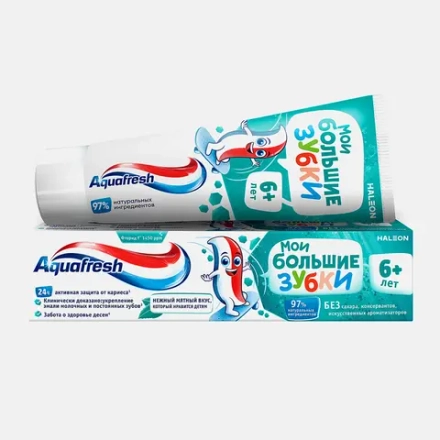 Зубная паста детская Aquafresh Мои большие зубки от 6 до 8 лет с фтором для укрепления зубов 50мл