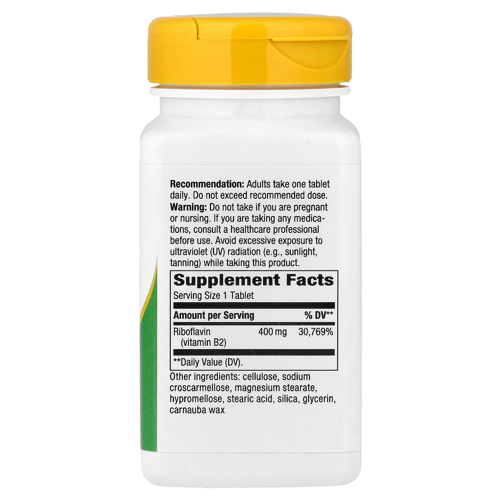 Nature's Way, рибофлавин, витамин В2, 400 мг, 30 таблеток