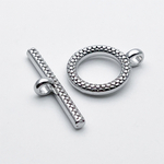 Замок-тоггл, цвет серебро (родий), размер 16*12,5 мм, палочка 22*5 мм, цена за 1 шт