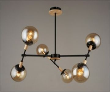 4900/6 BK+WOOD (2) Люстра (RL)