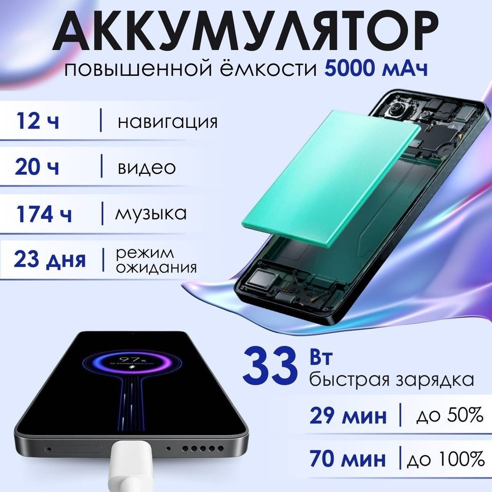 Xiaomi Смартфон Redmi Note 13 Ростест (EAC) 8/512 ГБ, черный