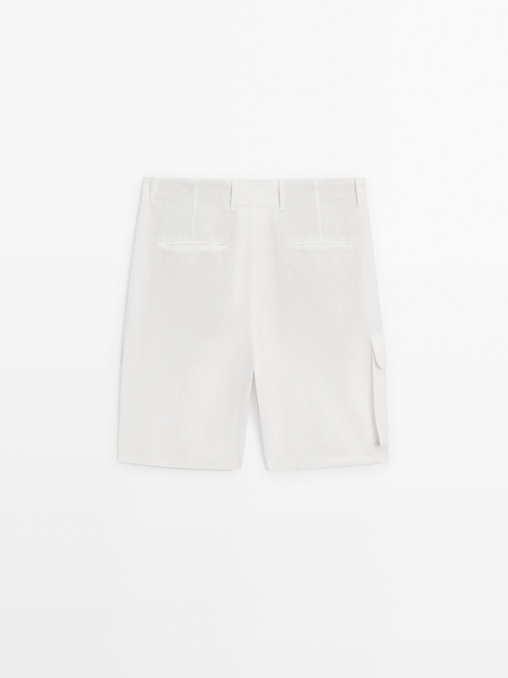 Massimo Dutti 100% льняные шорты-бермуды, натуральный, кремовый