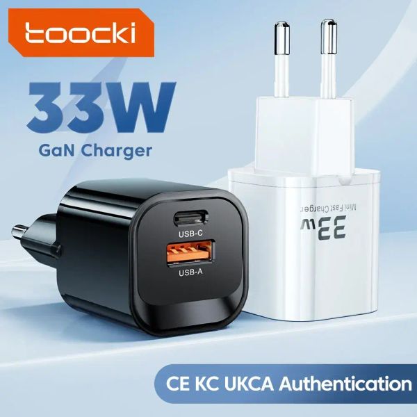 Адаптер питания Toocki 33Вт (Type-C + USB-A) Фиолетовый