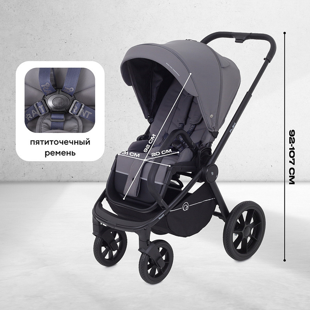 Детская коляска Rant Flex 3 в 1 RA077 Graphite
