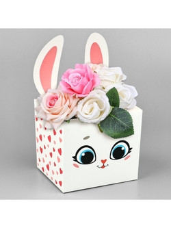 Коробки для мини букетов «Зайка», 12×20×10 см