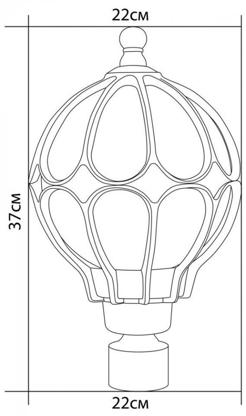 Садово-парковый светильник Сфера PL3803 60W 230V E27 черное золото (на столб) ОТК