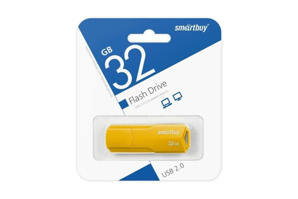 USB Флешка 32GB SmartBuy Clue, USB 2.0, желтая