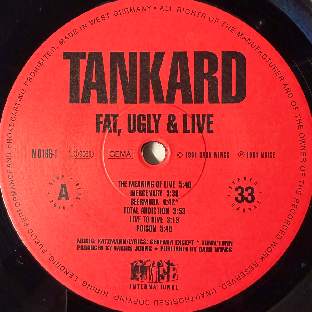 Виниловая пластинка Tankard ‎– Fat, Ugly & Live LP