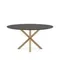 Круглый стол Argo из матового черного стекла со стальными ножками под дерево, Ø 150