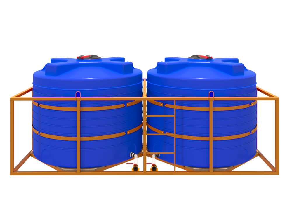 Кассета низкая 2*5000л СТАНДАРТ вода Политим 10000 л.(4350x2190x1770см;синий) - арт.560803