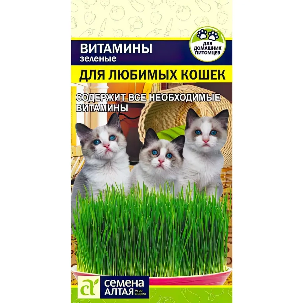 Трава для кошек Зеленые Витамины для любимых Кошек [Семена алтая] 