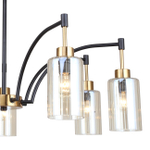 Люстра на штанге 7x40Вт E14, металл/стекло, бронза/черный, прозрачный плафон