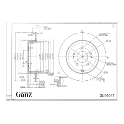 Диск тормозной GANZ задний с покрытием CITROEN C-Crosser / MITSUBISHI Outlander II Арт.: GIJ06047