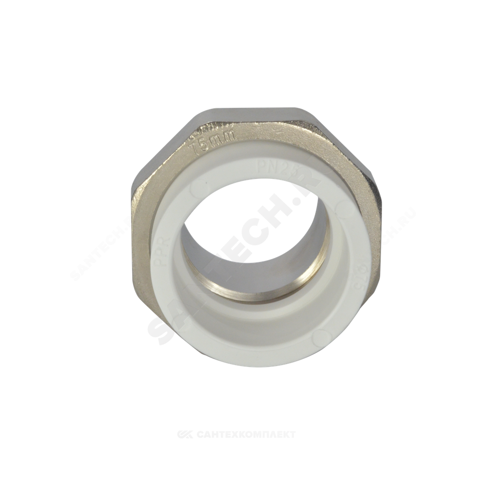 Муфта PP-R комбинированная разъемная белая Дн 75х2 1/2" НР VALFEX 11156212