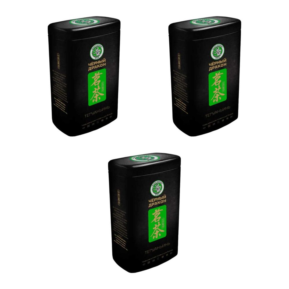 Чай улун Black dragon Тегуаньинь жестяная банка, 100 г, 3 шт