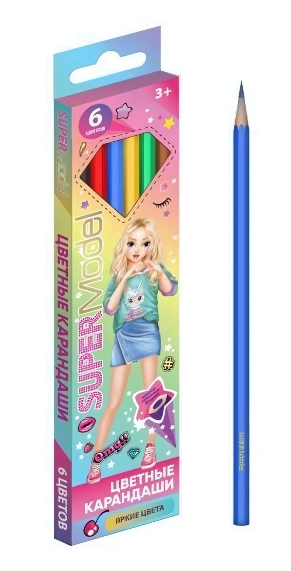 Карандаши 6цв. шестигран. (TIK TOK GIRL)