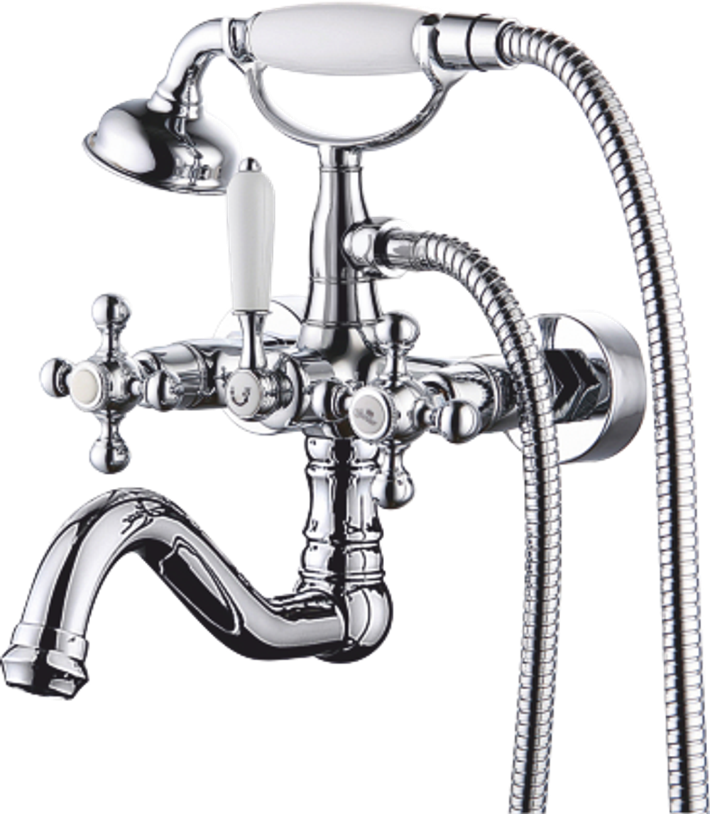 Смеситель для ванны GZ09135 двухвентильный латунный хром