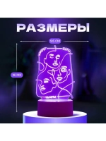 Светильник 3D ночник RISALUX «Идиоты», LED белый 10.5×9.5×16