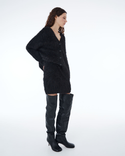 Кардиган на пуговицах из альпака черный