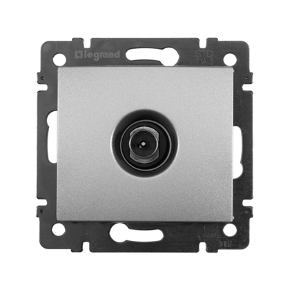 Розетка TV (телевизионная) проходная - алюминий Valena Classic LEGRAND