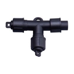 UTC-F90 Y3 BLACK Соединитель для гирлянд серии F90RPO. Т-образный. 1 вход-2 выхода. Черный. ТМ Uniel