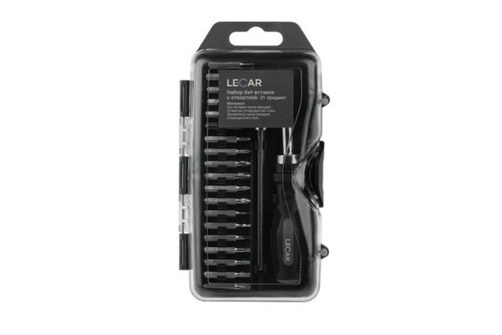 Набор бит 21 предм. с отверткой (LECAR)