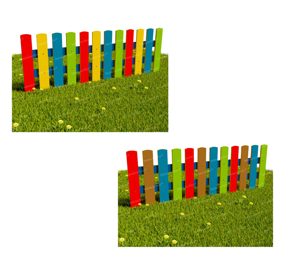 Забор уличный из экопластика Околица, секция 1490х600 мм