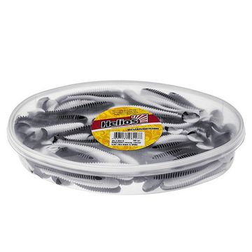 Виброхвост несъедоб. Catcher 3,55'/9 см Black & White 100шт. (HS-2-023-N) Helios