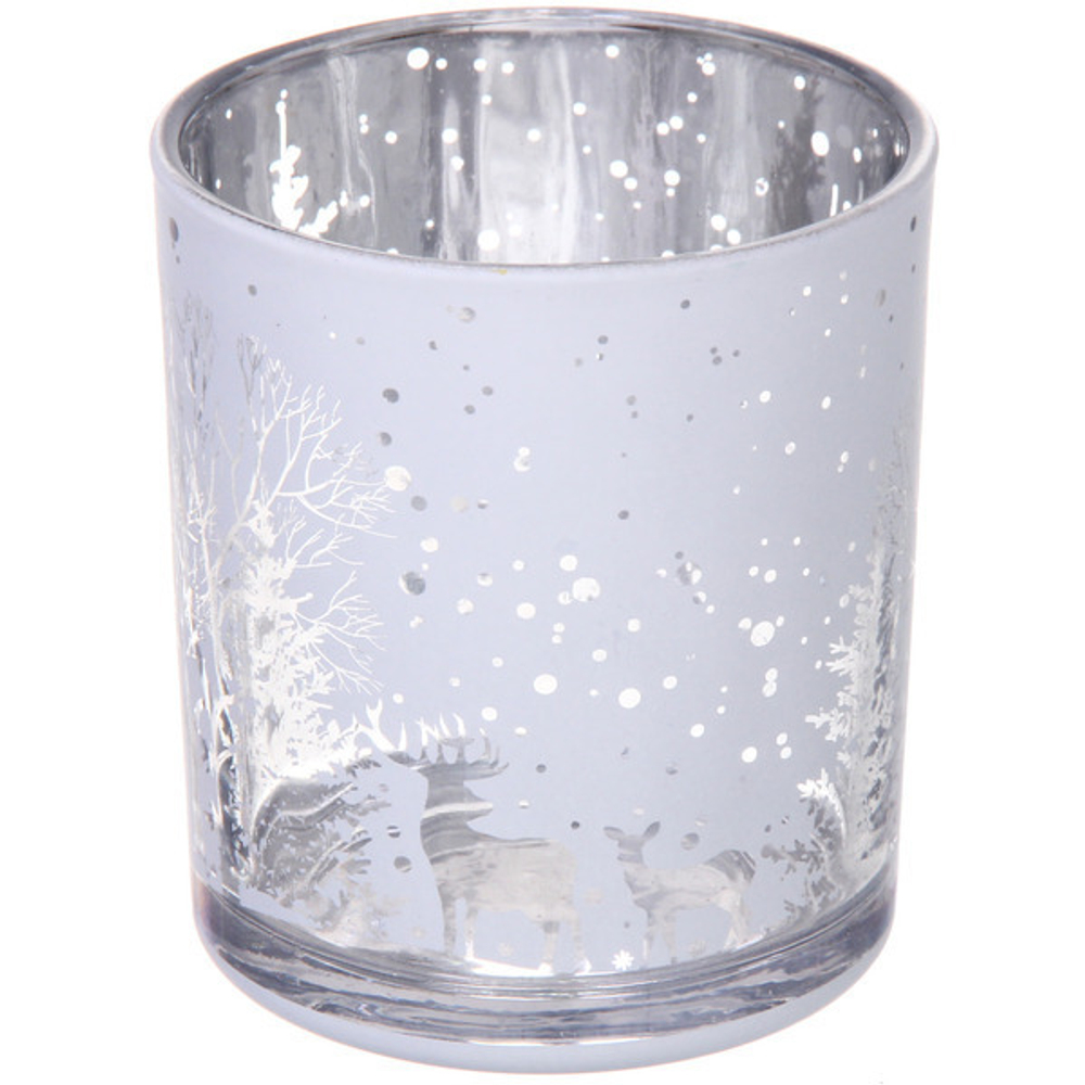 Подсвечник «Зимнее сияние» 7*7,8 см, Белый