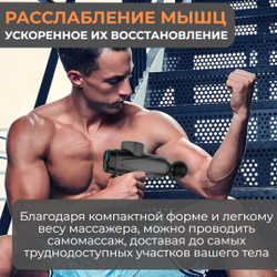 Перкуссионный массажер ударный вибрационный пистолет для тела для массажа шеи и плеч, ног, икр, ягодиц
