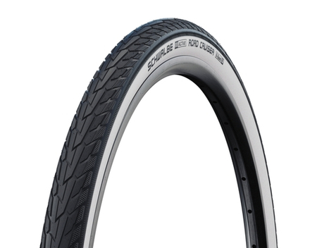 Покрышка 28x1.60 700x40C (42-622) 05-11159067 ROAD CRUISER K-Guard, TwinSkin, B/W HS484 GREEN 50EPI (3.5-6Bar) черная с белой боковиной SCHWALBE
