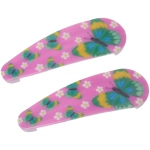 Зажимы для волос детские 2шт «Happy smile», бабочки, микс 6 цветов, 5,5*1,5см