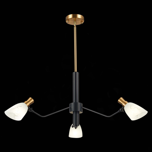SLE205403-03 Светильник подвесной Черный, Латунь/Белый E14 3*60W