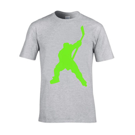 Футболка с салатовым средним хоккеистом гель