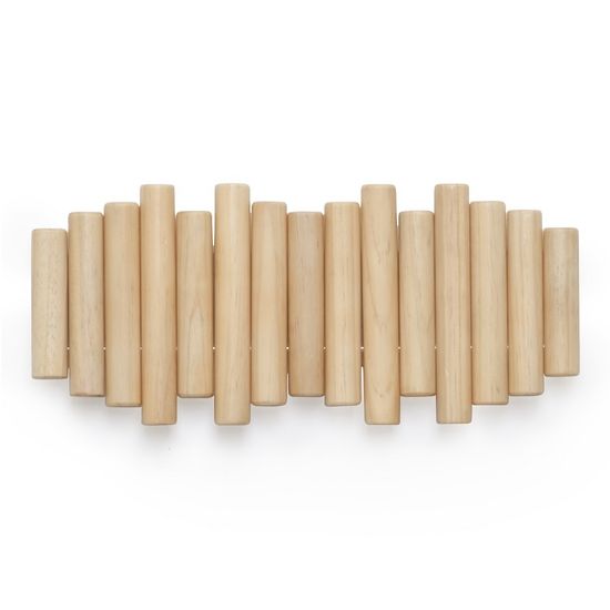 Вешалка настенная picket, 5 крючков, натуральное дерево