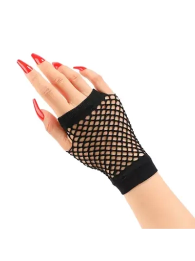 Перчатки митенки короткие черные