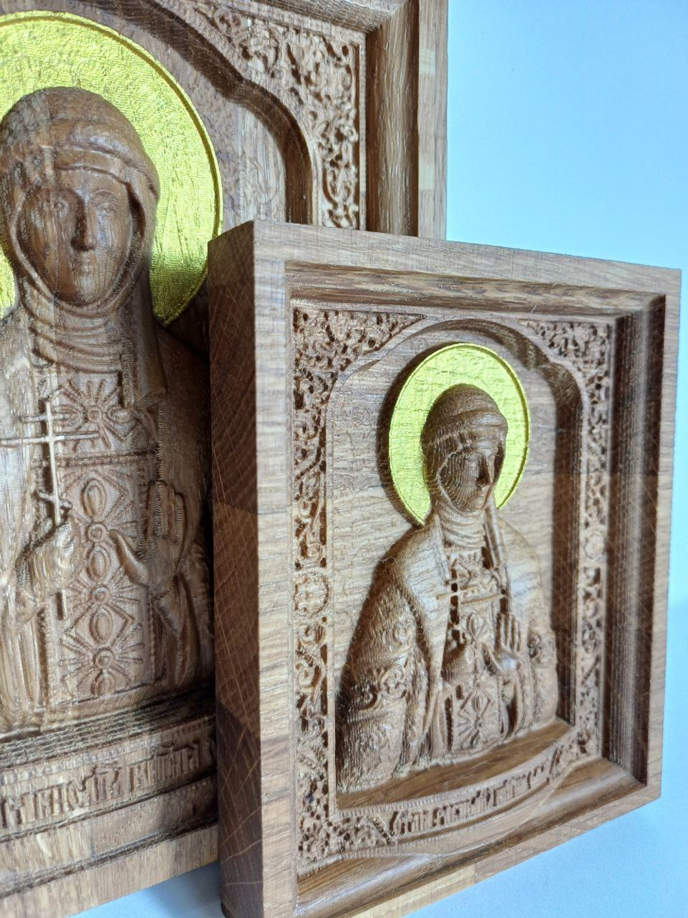 Освященная Икона Святой Княгини Ольги из дуба большая