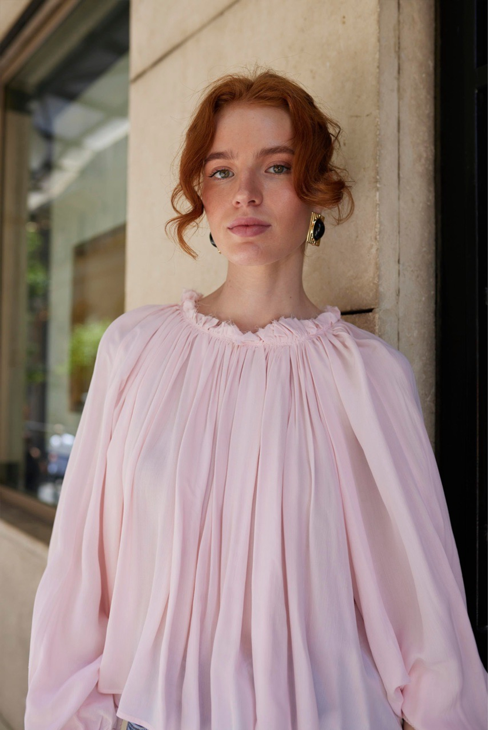 БЛУЗА ВОЗДУШНАЯ СО СКЛАДКАМИ