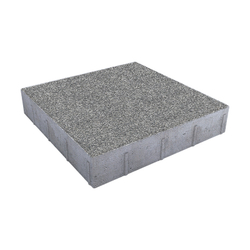 Тротуарная плитка КВАДРАТ 600х600 мм - Гранит+ Серый с черным