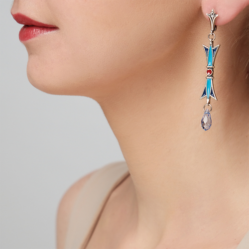 "Изида" серьги в серебряном покрытии из коллекции "Египет" от Jenavi c английским замком