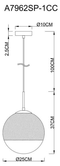 Подвесной светильник Arte Lamp Jupiter Chrome A7962SP-1CC