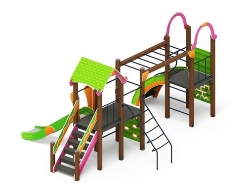 Детский игровой комплекс Лукоморье ДИК 2.25.09-01.С H=1200, металлический скат