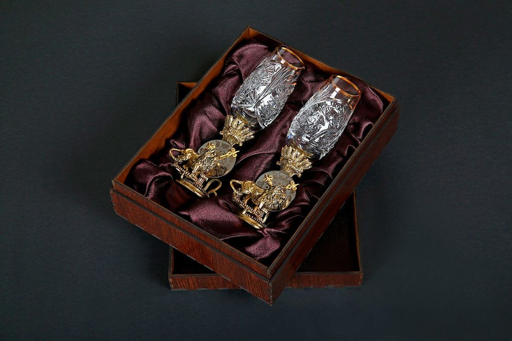 Набор фужеров для водки "Лев"