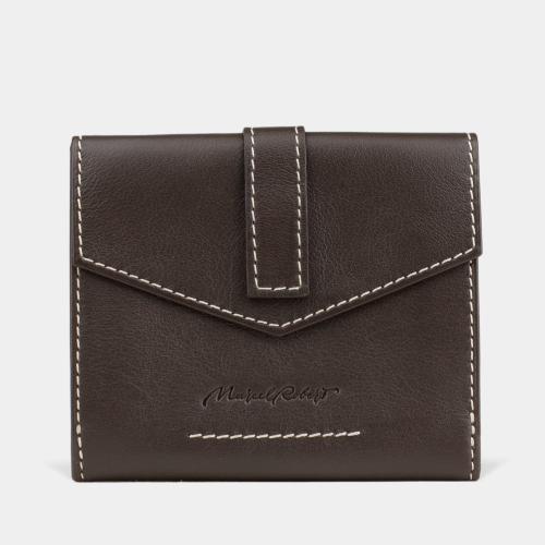 Кошелек женский Tresor из кожи теленка, темно-коричневого цвета