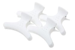 Зажимы-бабочка для волос Harizma, пластиковые, белые, 4шт (h10988-01)