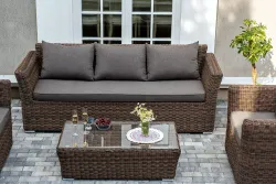 "Капучино" лаунж-зона из искусственного ротанга, цвет коричневый