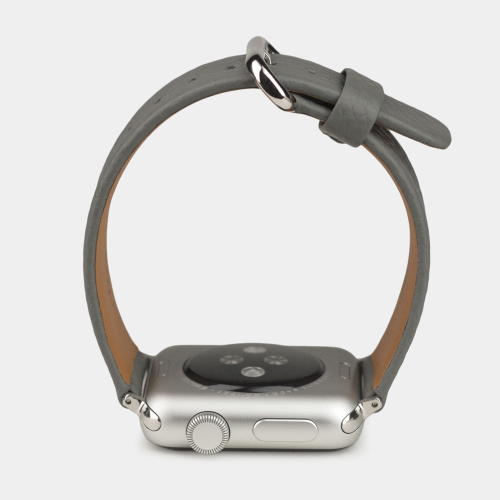 Ремешок для Apple Watch 40/41/42 mm из кожи теленка, стального цвета