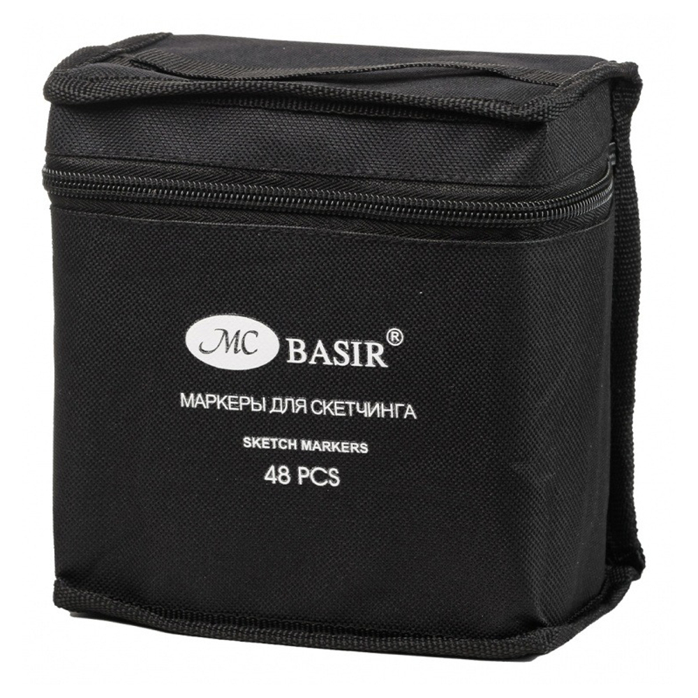Маркер для скетчинга, двусторонние, Basir, четырёхгранные, 14 мм, спиртовые, 48 шт
